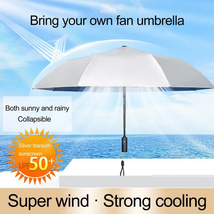 Umbrella with Fan Uv Umbrella with Fan USB 2024 New Rechargeable Sun Umbrella Cool Women Sunshade