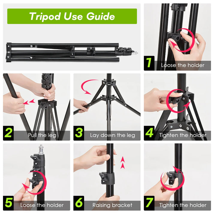 Tripod with LED Ring Light for Phone Tripod Camera Stand Selfie Photography Light LED Lamp Color Photo Studio for Youtube Live
