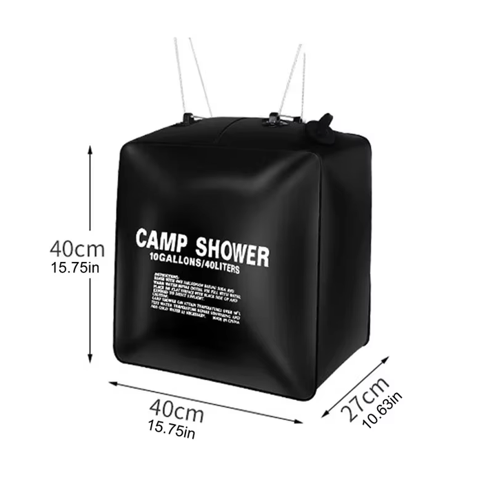 Water Bags 40L Shower Head Solar Power Fast Heating Camping Shower Bag Camping Fishing Hiking Water Storage Bucket Bathing Pack