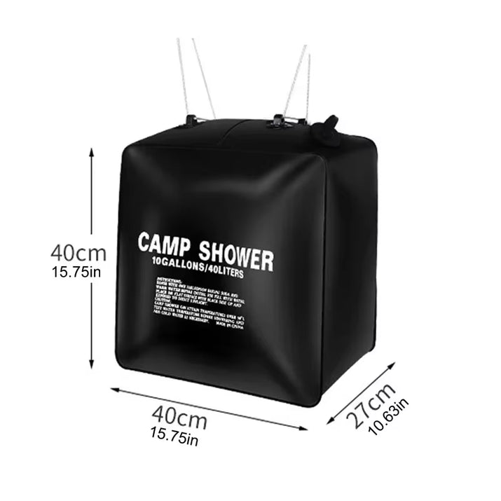 Water Bags 40L Shower Head Solar Power Fast Heating Camping Shower Bag Camping Fishing Hiking Water Storage Bucket Bathing Pack