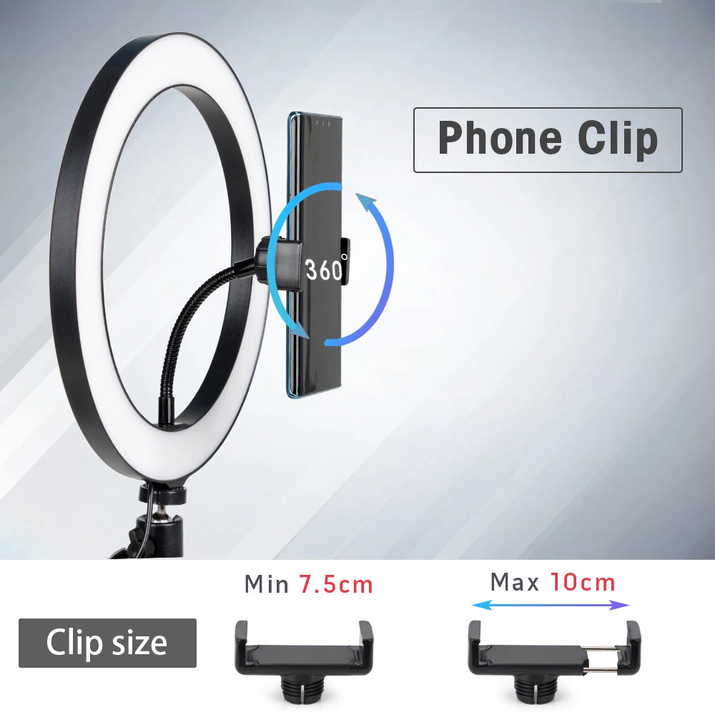 Tripod with LED Ring Light for Phone Tripod Camera Stand Selfie Photography Light LED Lamp Color Photo Studio for Youtube Live