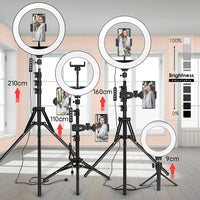 Tripod with LED Ring Light for Phone Tripod Camera Stand Selfie Photography Light LED Lamp Color Photo Studio for Youtube Live