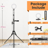 Tripod with LED Ring Light for Phone Tripod Camera Stand Selfie Photography Light LED Lamp Color Photo Studio for Youtube Live