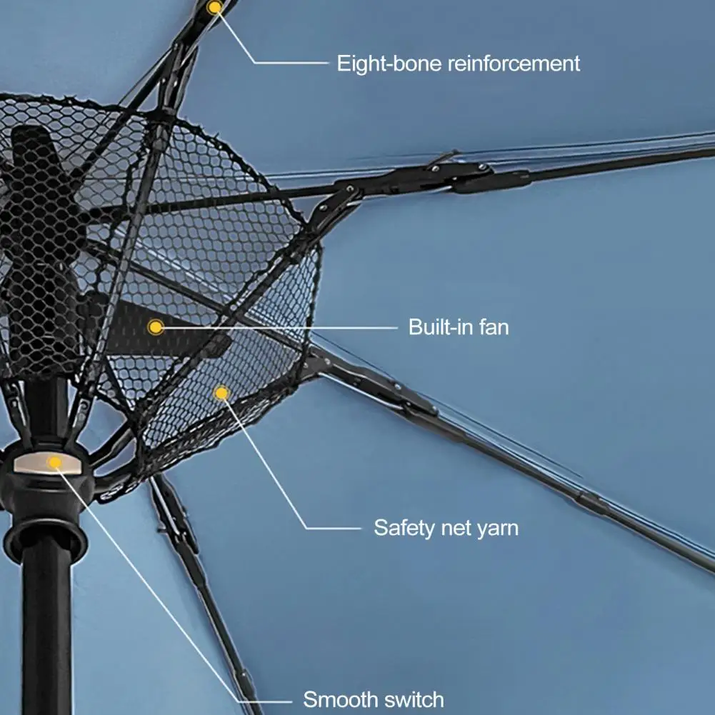 Umbrella with Fan Uv Umbrella with Fan USB 2024 New Rechargeable Sun Umbrella Cool Women Sunshade