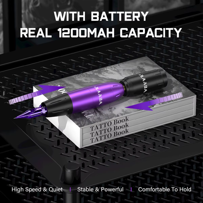 Professional Mamba Tattoo Kit Wireless Rechargeable Mini Tattoo Battery Power Set RCA Interface Rotary Tattoo Machine Pen Kit
