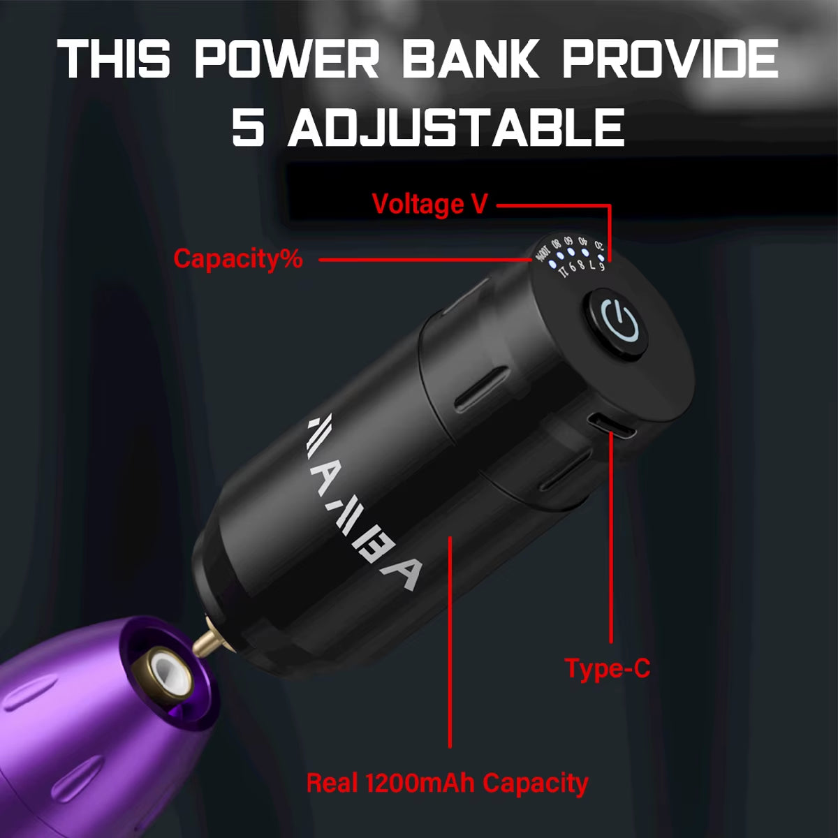 Professional Mamba Tattoo Kit Wireless Rechargeable Mini Tattoo Battery Power Set RCA Interface Rotary Tattoo Machine Pen Kit