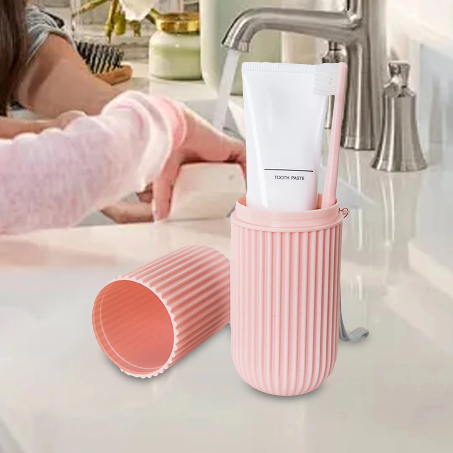 Compact Toothbrush Travel Case - Ultimate Travel Cup Holder for Bathroom, Business, Camping, and School