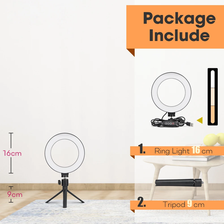 Tripod with LED Ring Light for Phone Tripod Camera Stand Selfie Photography Light LED Lamp Color Photo Studio for Youtube Live