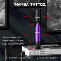 Professional Mamba Tattoo Kit Wireless Rechargeable Mini Tattoo Battery Power Set RCA Interface Rotary Tattoo Machine Pen Kit
