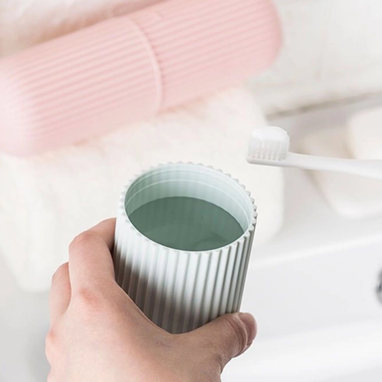 Compact Toothbrush Travel Case - Ultimate Travel Cup Holder for Bathroom, Business, Camping, and School