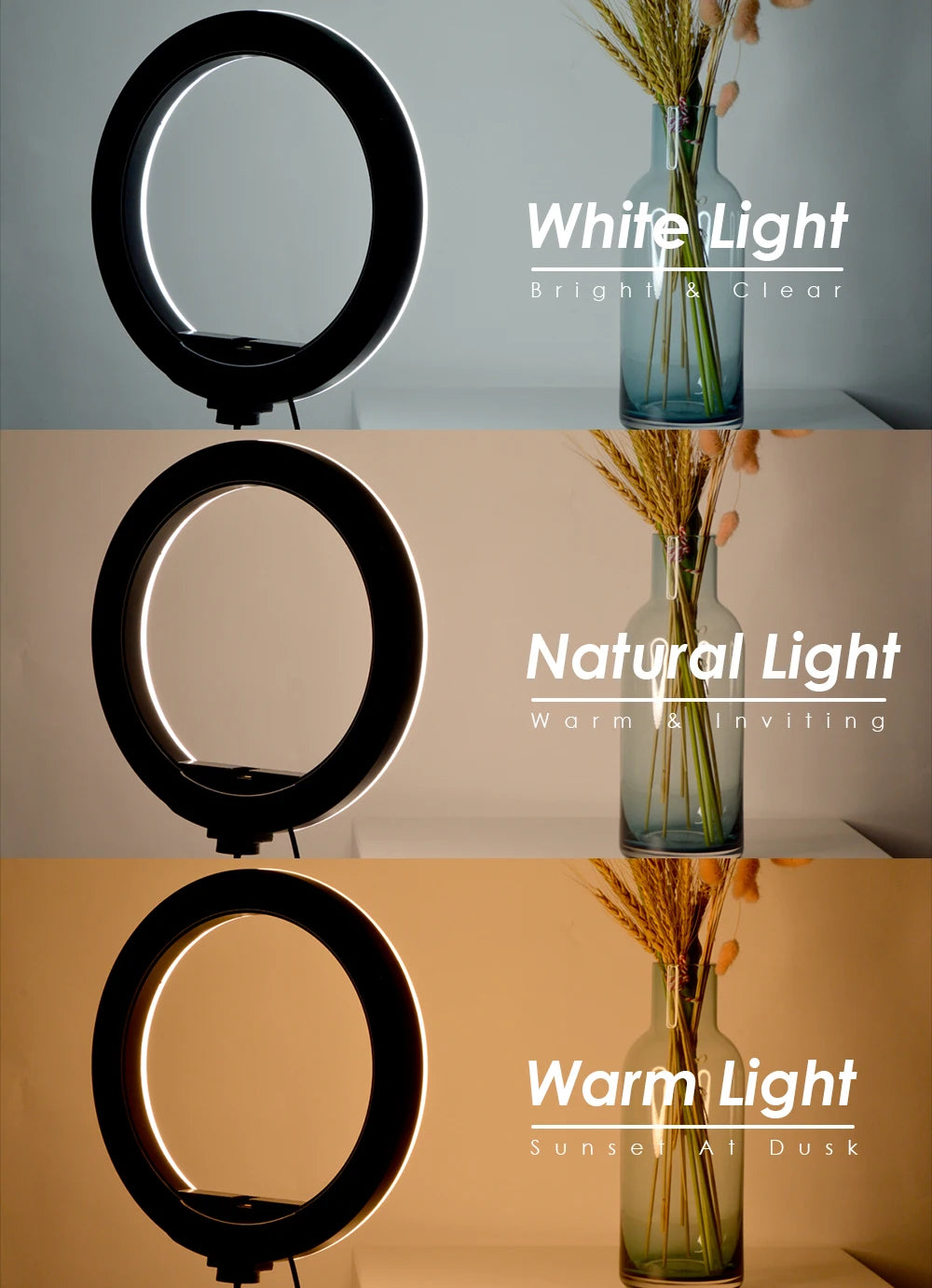 Tripod with LED Ring Light for Phone Tripod Camera Stand Selfie Photography Light LED Lamp Color Photo Studio for Youtube Live