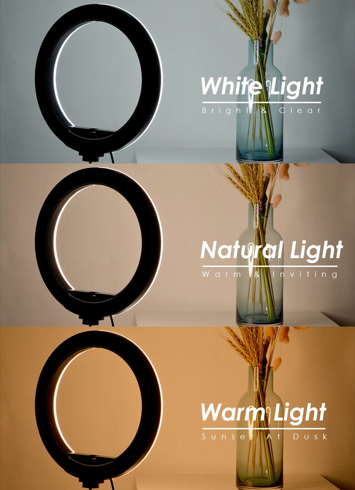 Tripod with LED Ring Light for Phone Tripod Camera Stand Selfie Photography Light LED Lamp Color Photo Studio for Youtube Live