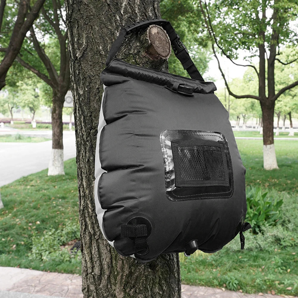 Outdoor 20L Solar Shower Bag Outdoor Portable Solar Heating Shower Bag for Camping Hiking Traveling Beach