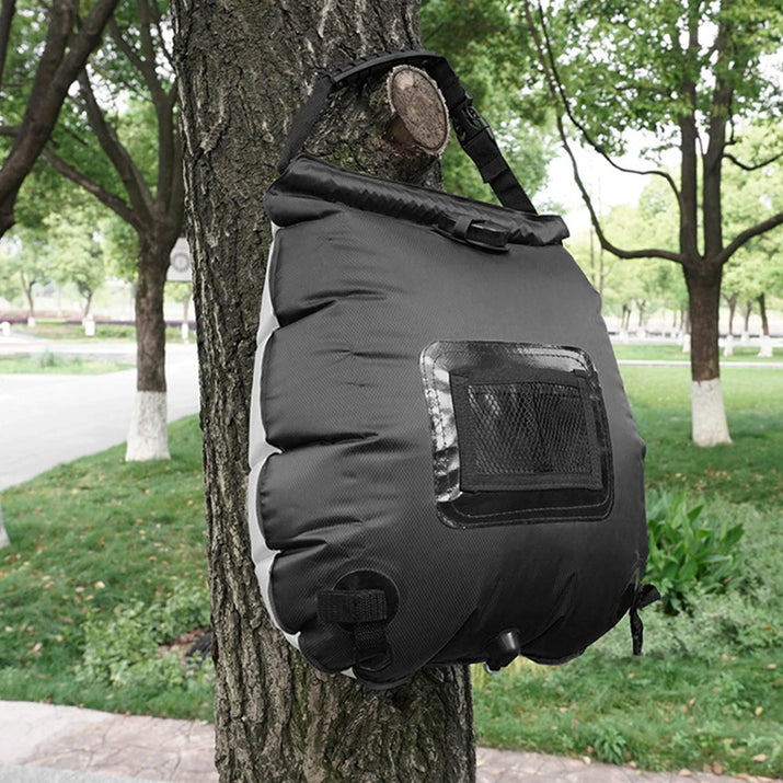 Outdoor 20L Solar Shower Bag Outdoor Portable Solar Heating Shower Bag for Camping Hiking Traveling Beach